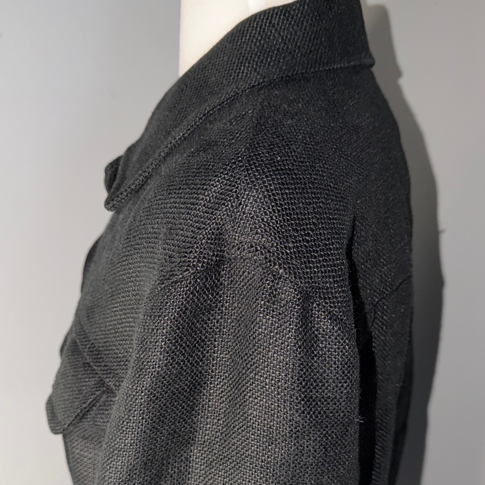 Ralph Lauren Collections Purple Label 100% Linen Black Cropped Button-Front - Picture 5 of 11